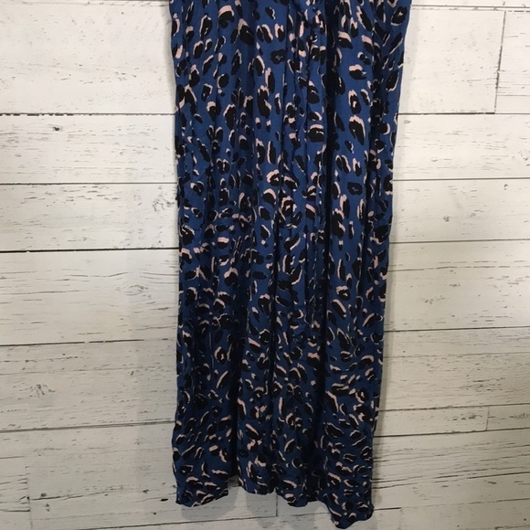 NWT Eloquii Elements plus size blue leopard print kimono sleeve vneck jumpsuit - Picture 4 of 11